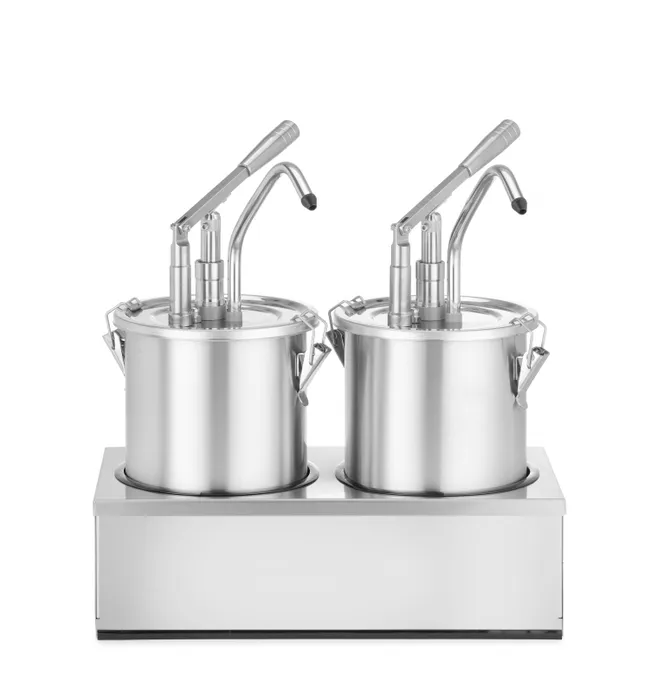 Sauspomp voor 2 sauzen RVS