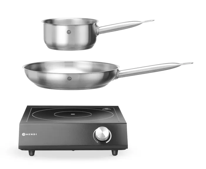 Set ; Inductiekookplaat 3500 W + Steelpan + Koekenpan