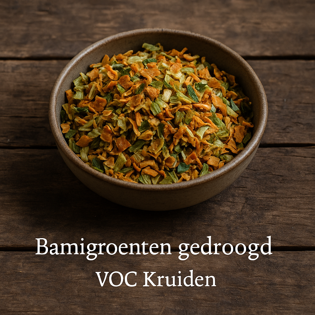 Bamigroenten gedroogd